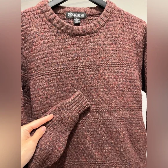 Sherpa adventure gear merino wool alpaca blend crew neck sweater jacquard Large - Picture 6 of 11